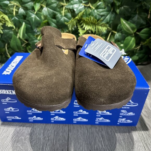 BIRKENSTOCK Boston Soft Footbed Suede Leather Unisex Women Size 7 Mocca - Picture 3 of 7